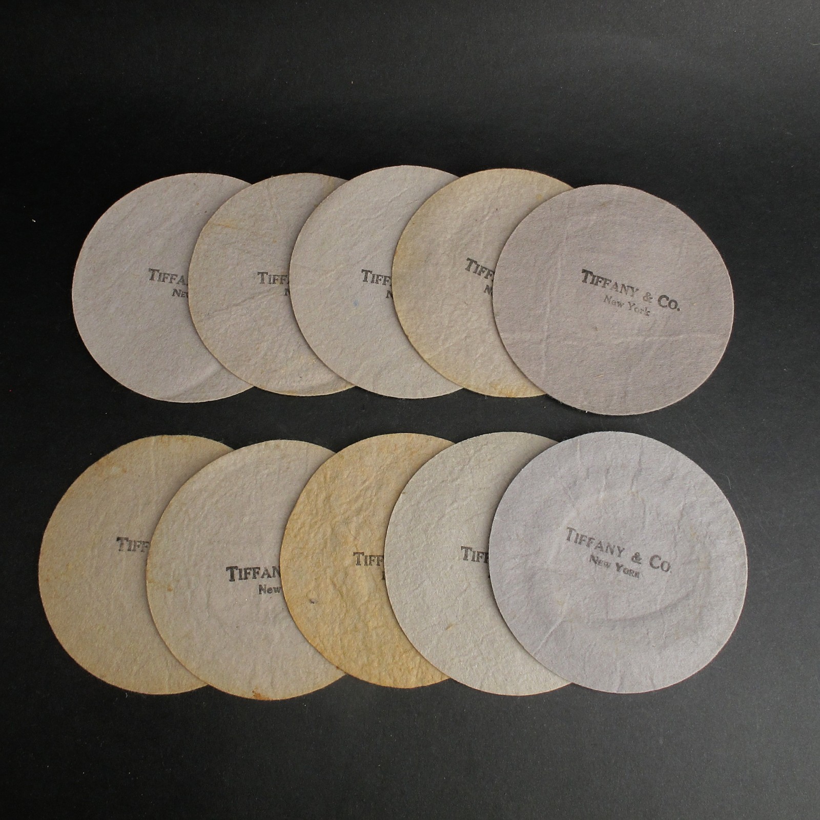 Tiffany & Co Felt 4 7/8" Set of 10 Small Bread Plate Protectors Vintage