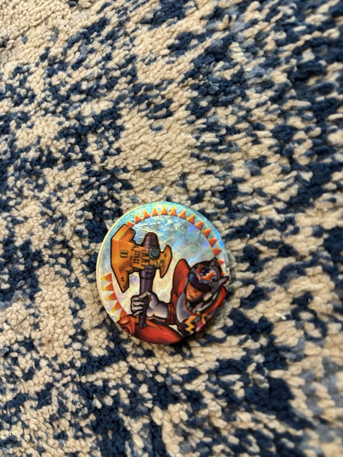 Vintage 90s POG Holo Metal Axe Warrior Fighter POG