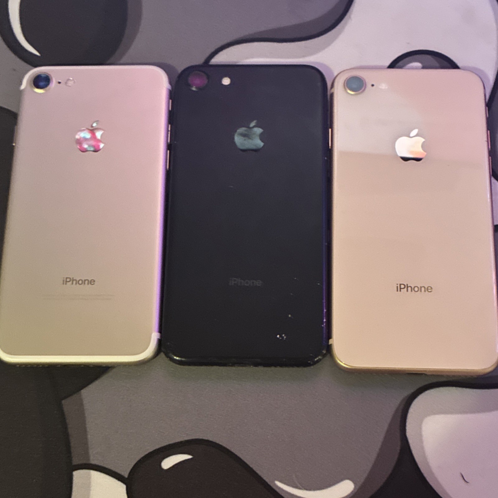 Apple Iphones 6, 7, and 8 all used