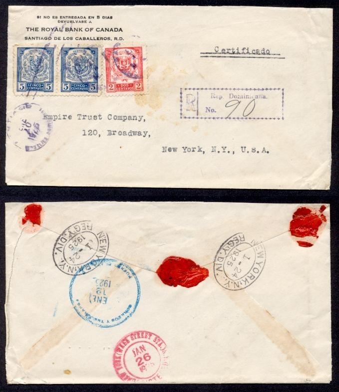 DOMINICANA 1925 REG TO USA