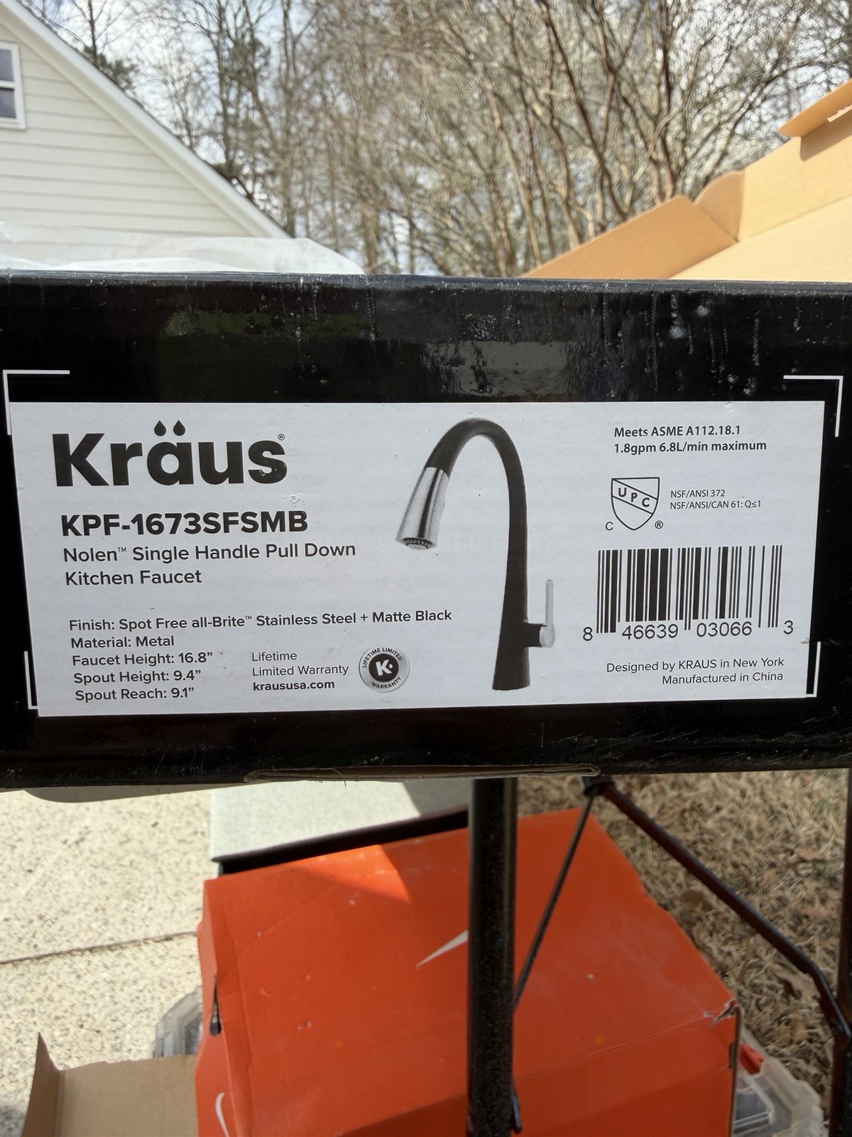 Kraus Nolen KPF1673SFSMB Dual Function Pull-Down Kitchen Faucet with All-Brite