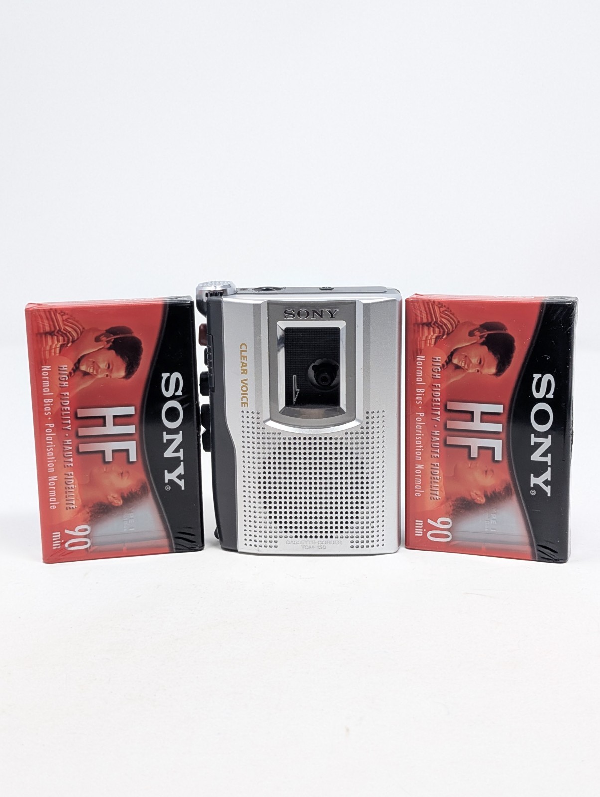 Sony TCM-150 Cassette Recorder Bundle - TESTED - Includes 2 New Sony HF 90 Tape