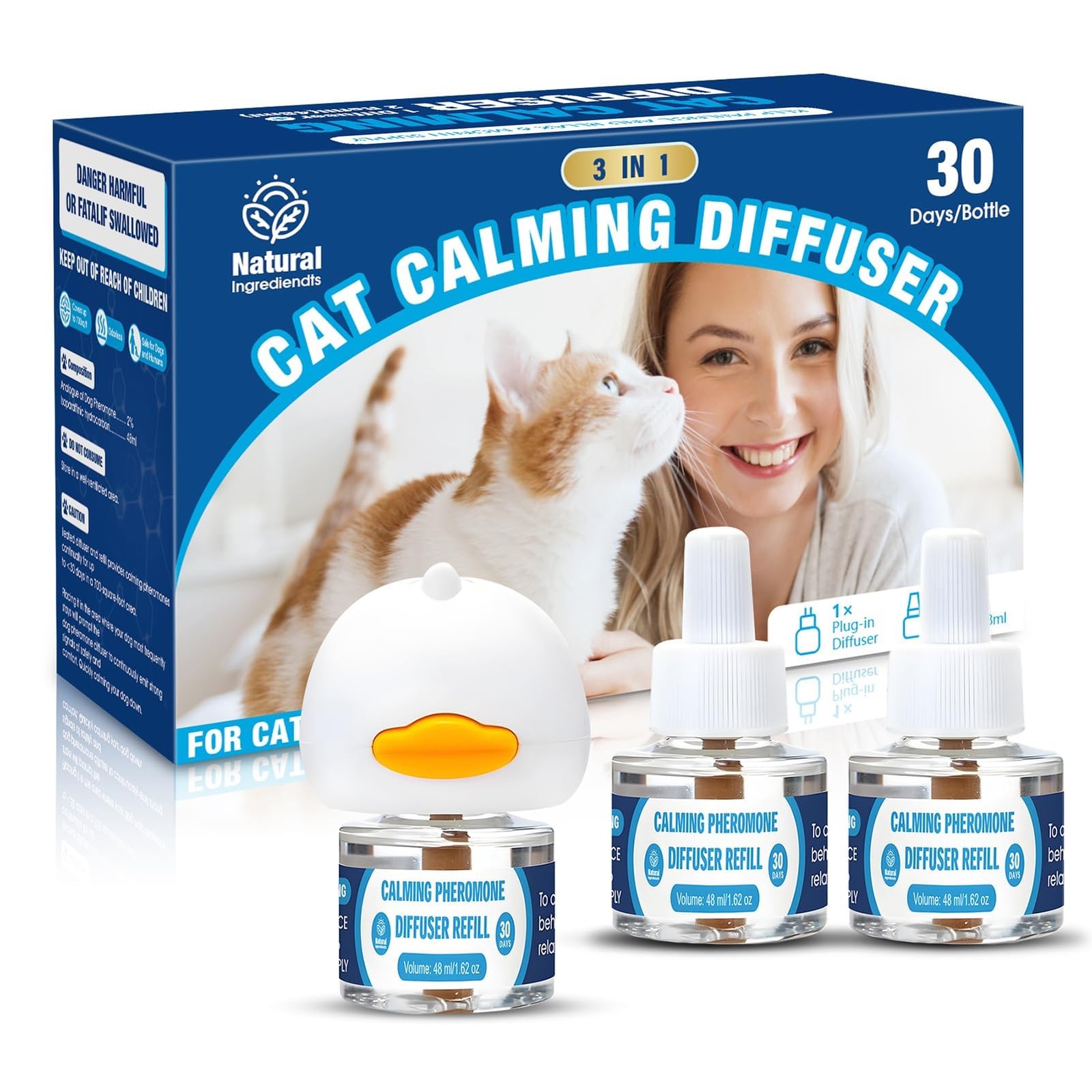 Cat Calming Pheromones Diffuser 3-in-1 Kit Appeasing Pheromone Diffuser to Calm