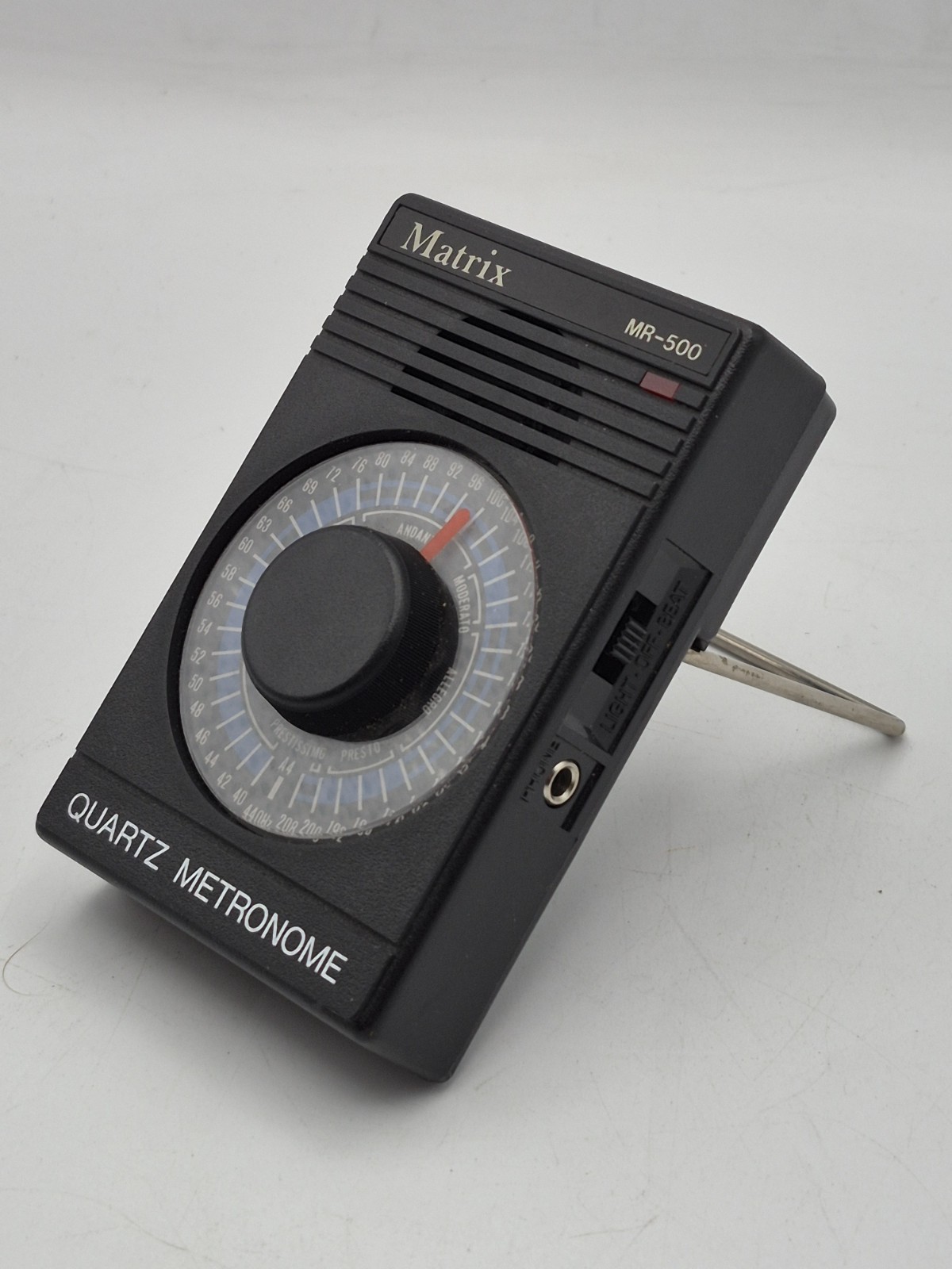 Matrix MR-500 Quartz Metronome with 9V Black Built-In Stand Vintage Works Great