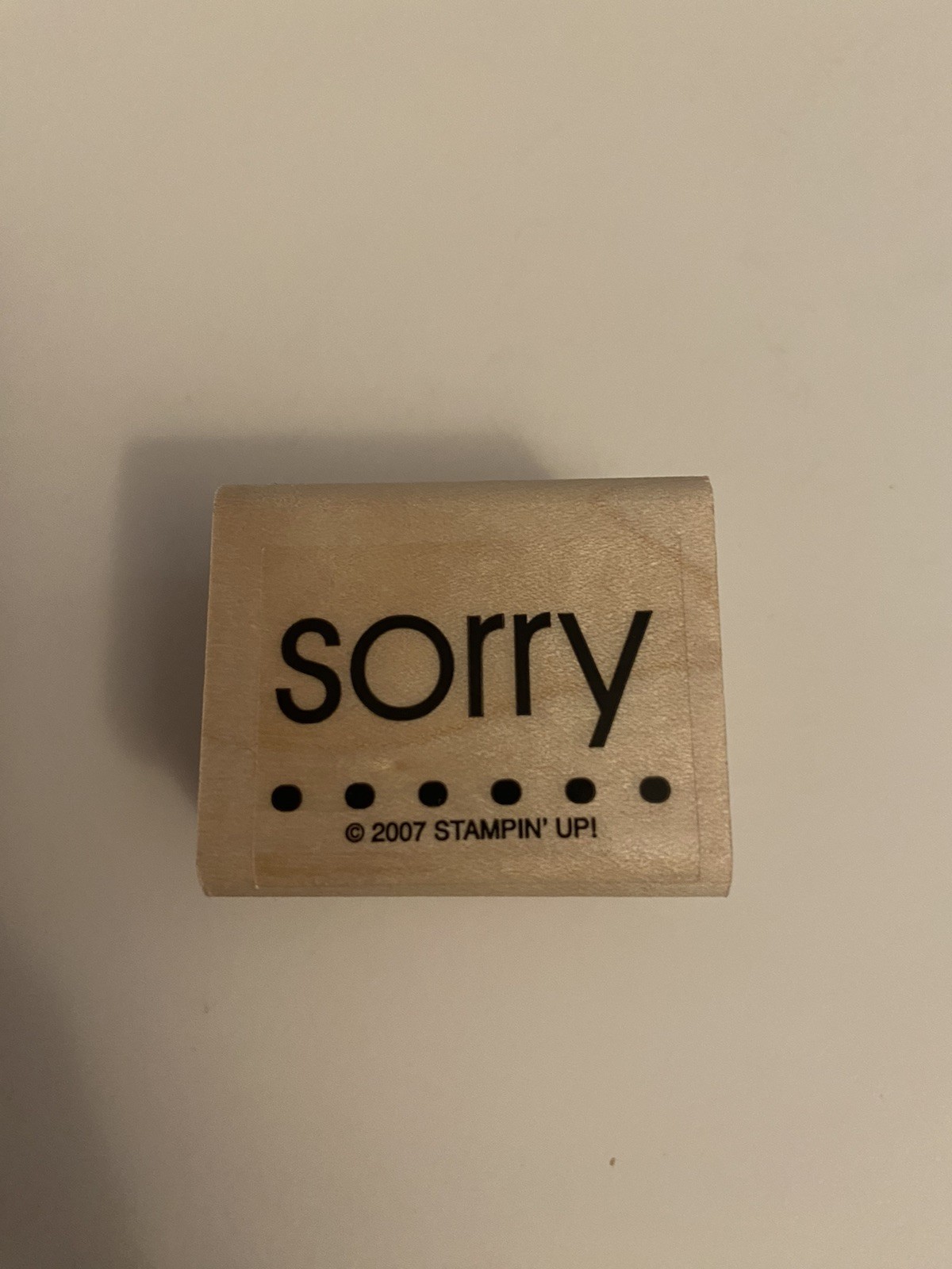 New Stampin Up! Sorry Wood Mounted Rubber Stamp RS31