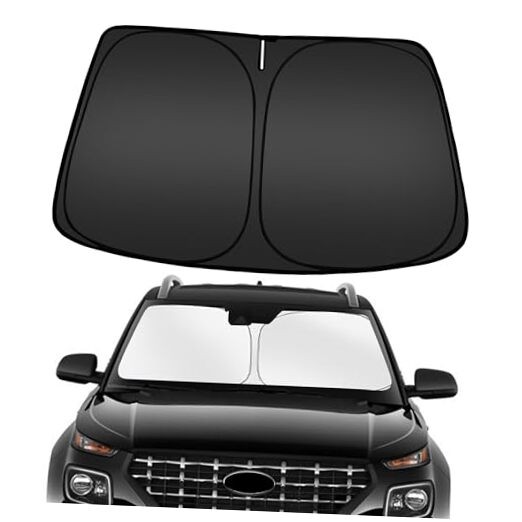  Windshield Sun Shade for Hy-undai Venue 2020-2025, Custom Fit Foldable Front 
