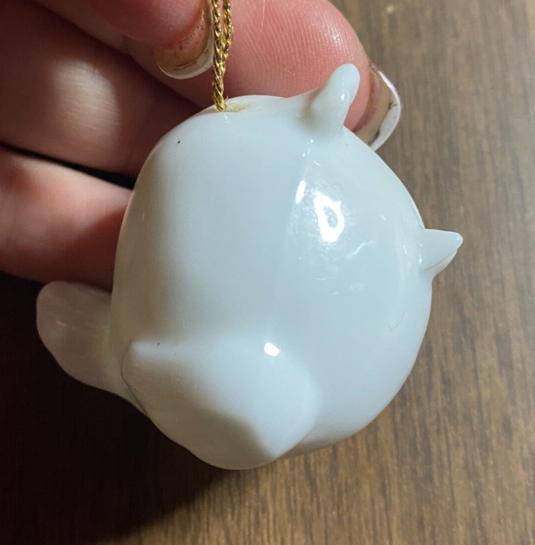 Vintage 1987 Hallmark Porcelain Pudgy Snow Bird Christmas Ornament