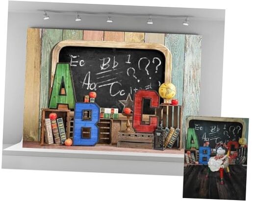  Back to School Backdrops for Photography Love Study Background Black 7x5ft