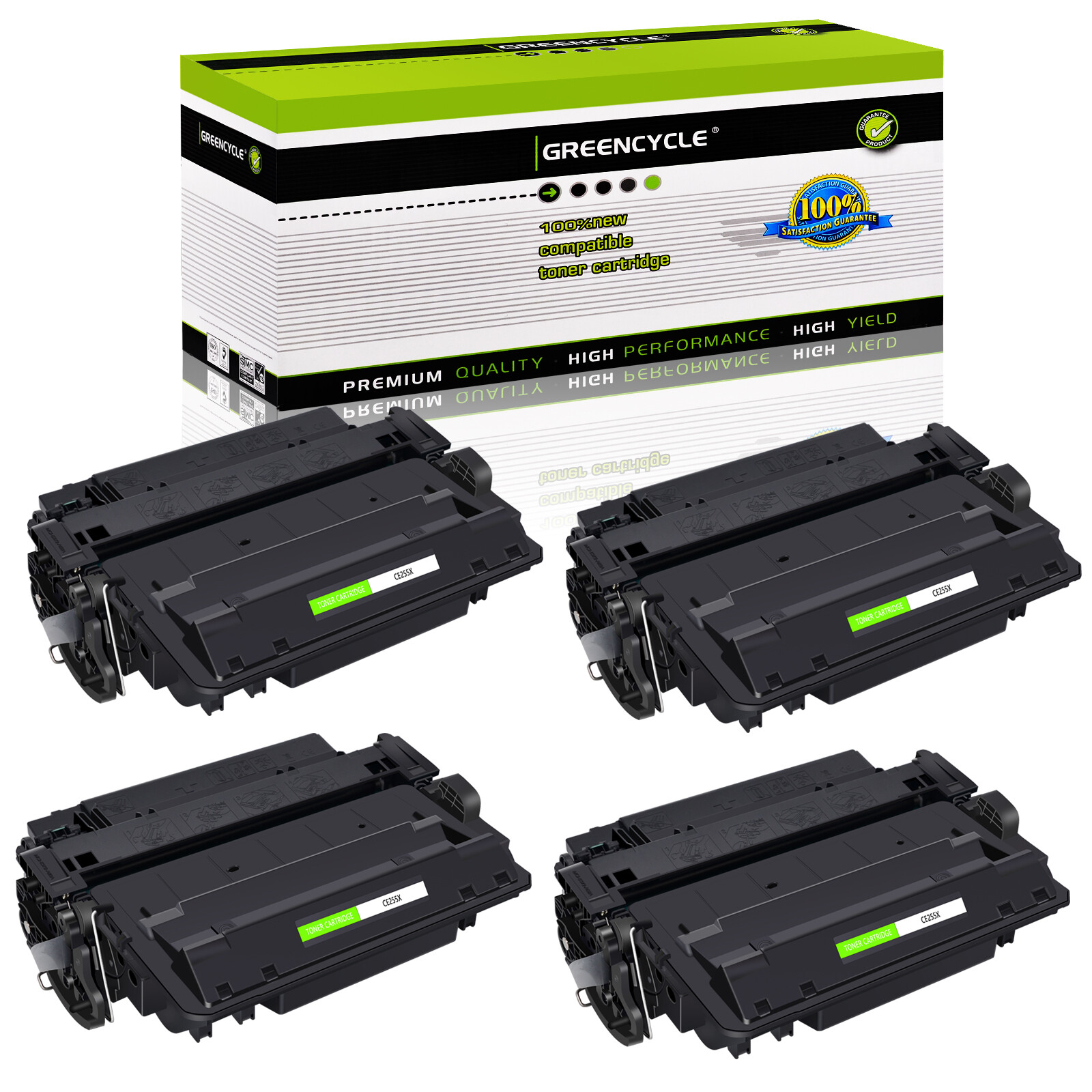 4x Pack Blk Toner Cartridge For HP CE255X 55X LaserJet Enterprise P3015x P3016