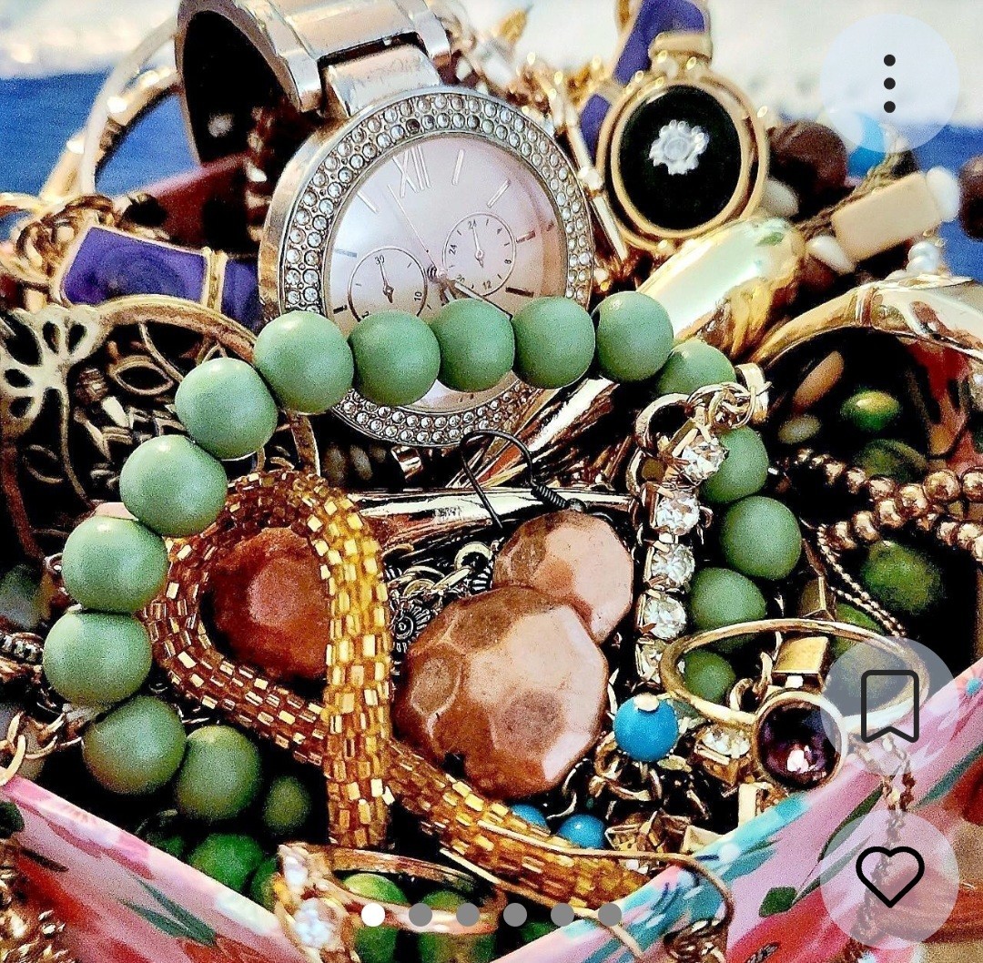 Decorative Box Filled With Vintage To Now Costume Jewelry