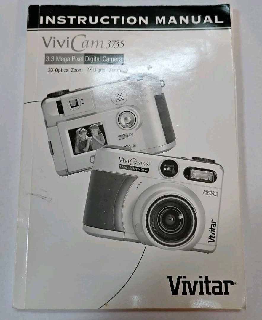 Vivitar Vivicam 3735 3.3MP Digital Camera INSTRUCTION BOOKLET USER MANUAL