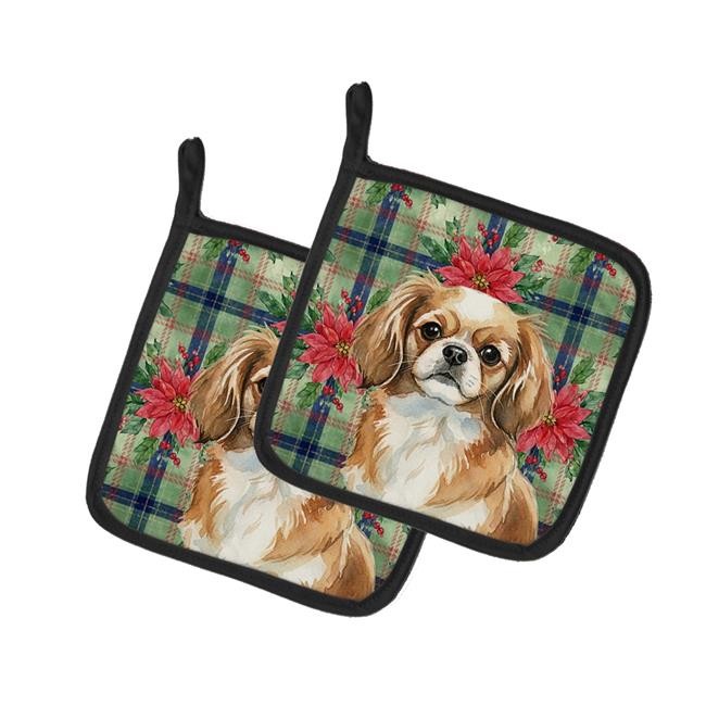 Carolines Treasures WDK8838PTHD Unisex Adult Tibetan Spaniel Christmas Poinse...