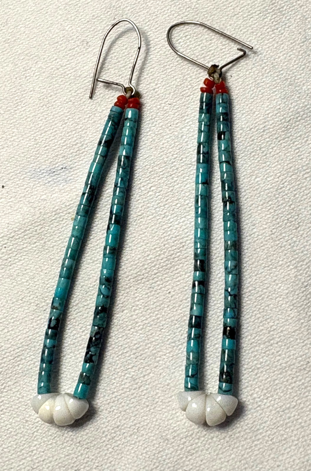 Vintage Traditional Southwestern Native Jacla Earrings Turquoise Handmade