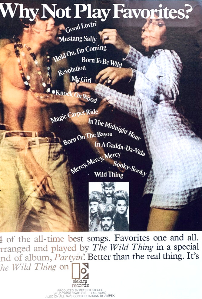 THE WILD THING 1969 original POSTER ADVERT PARTYIN' Elektra Records