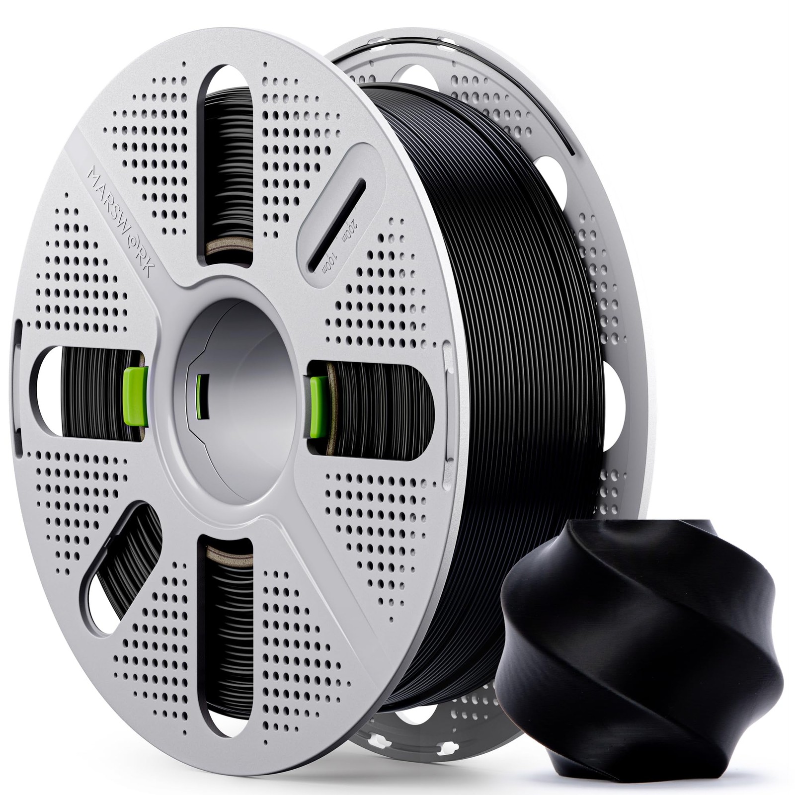 3D Printer Filament PLA 1.75mm 1kg Black MarsWork Basic Pre-Dried Quick-Swap