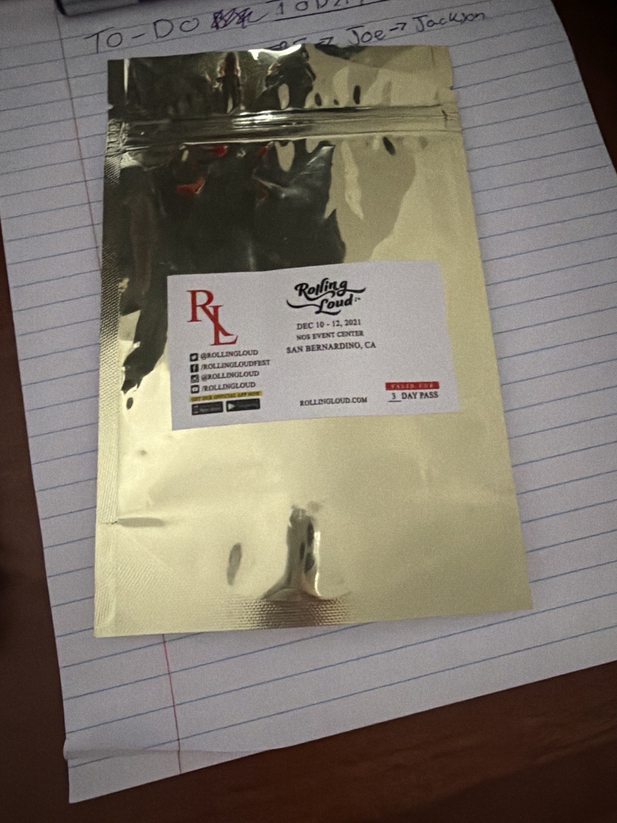 Rolling Loud 2021 3-Day Festival Wristband – San Bernardino – Authentic