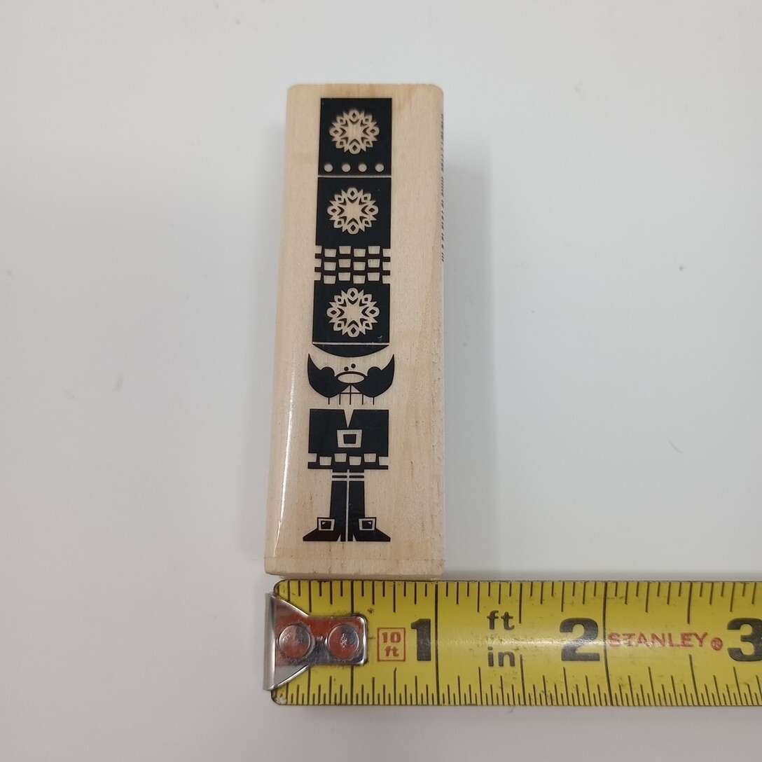 Craft Smart Nutcracker Tall Hat Snowflakes 115464 Wood Mounted Rubber Stamp