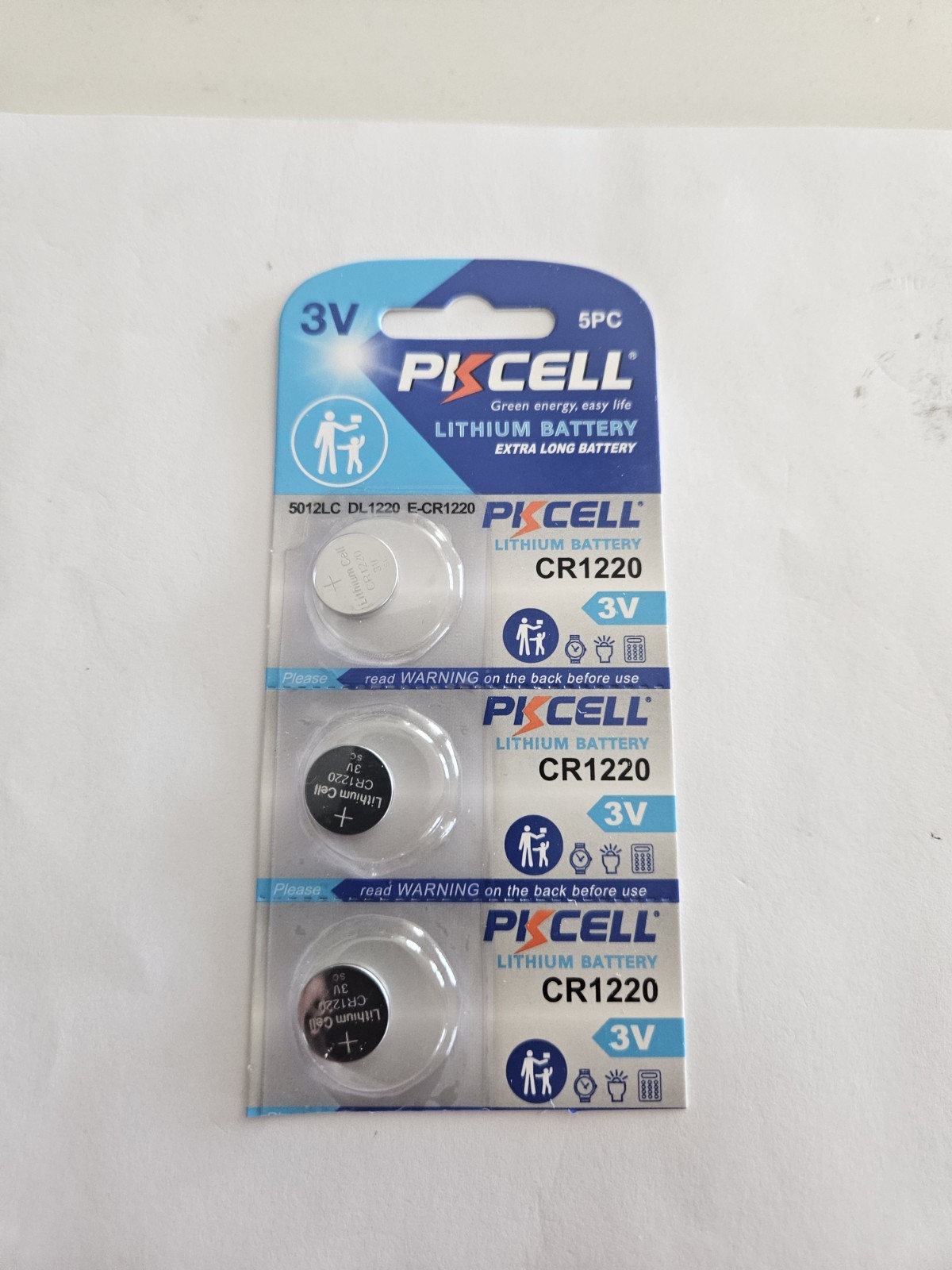 Fast Shipping - 3- New PKcell Cr1220-Lithium Battery-3V- Date  2031