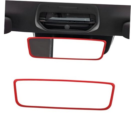 Car Rear View Mirror Protector Frame, Silicone Rearview Edge Protective Red
