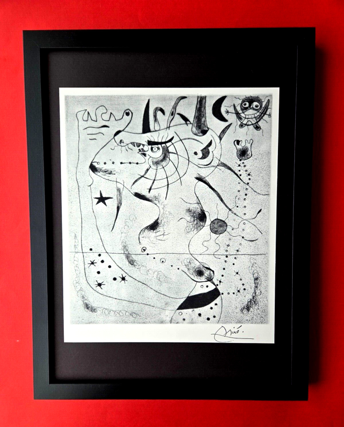 🔥 Joan Miro | Vintage 1958 Signed Colorful Print | Mounted and Framed Buy Now!!