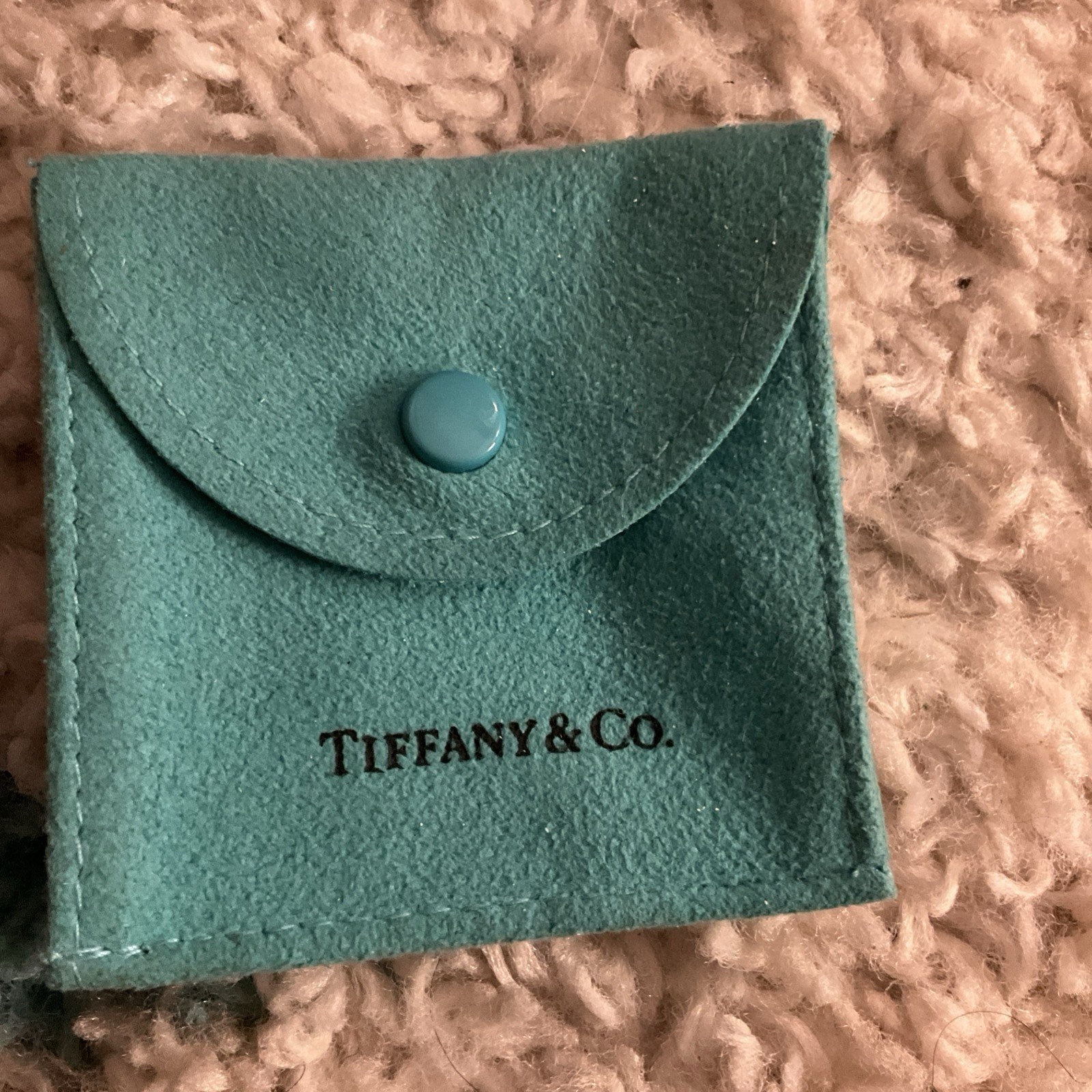 Tiffany & Co. Snap Close Suede Anti Tarnish Pouch Bag New Tiffany Blue Authentic