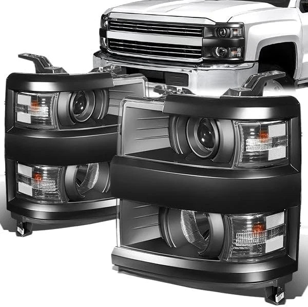 Projector Headlight Assembly Compatible with Chevy Silverado 2500 3500 HD 2015-2