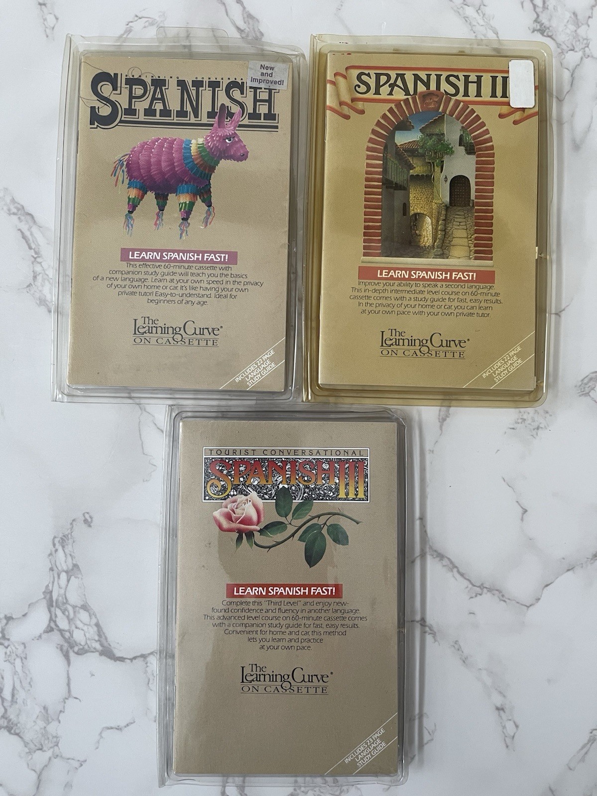 Tourist Conversational Spanish I II III Cassette Tapes w/ Booklet 1 2 3