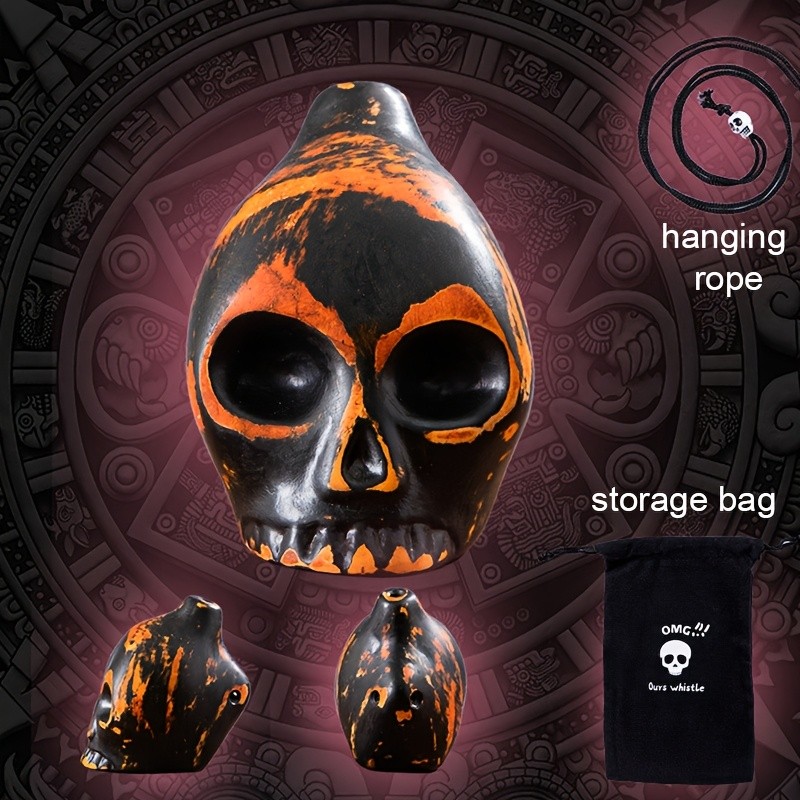 Practical Reliable Stable Stylish Ceramic Skull Screaming Whistle Decor Gift Toy