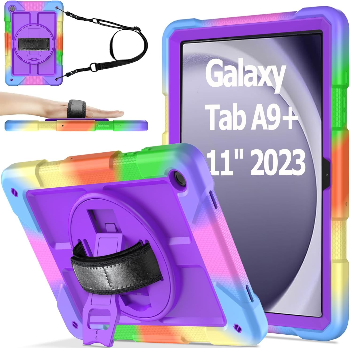 Case for Samsung Galaxy A9+ Plus 11 inch 2023 with 360° Swivel Handle Strap