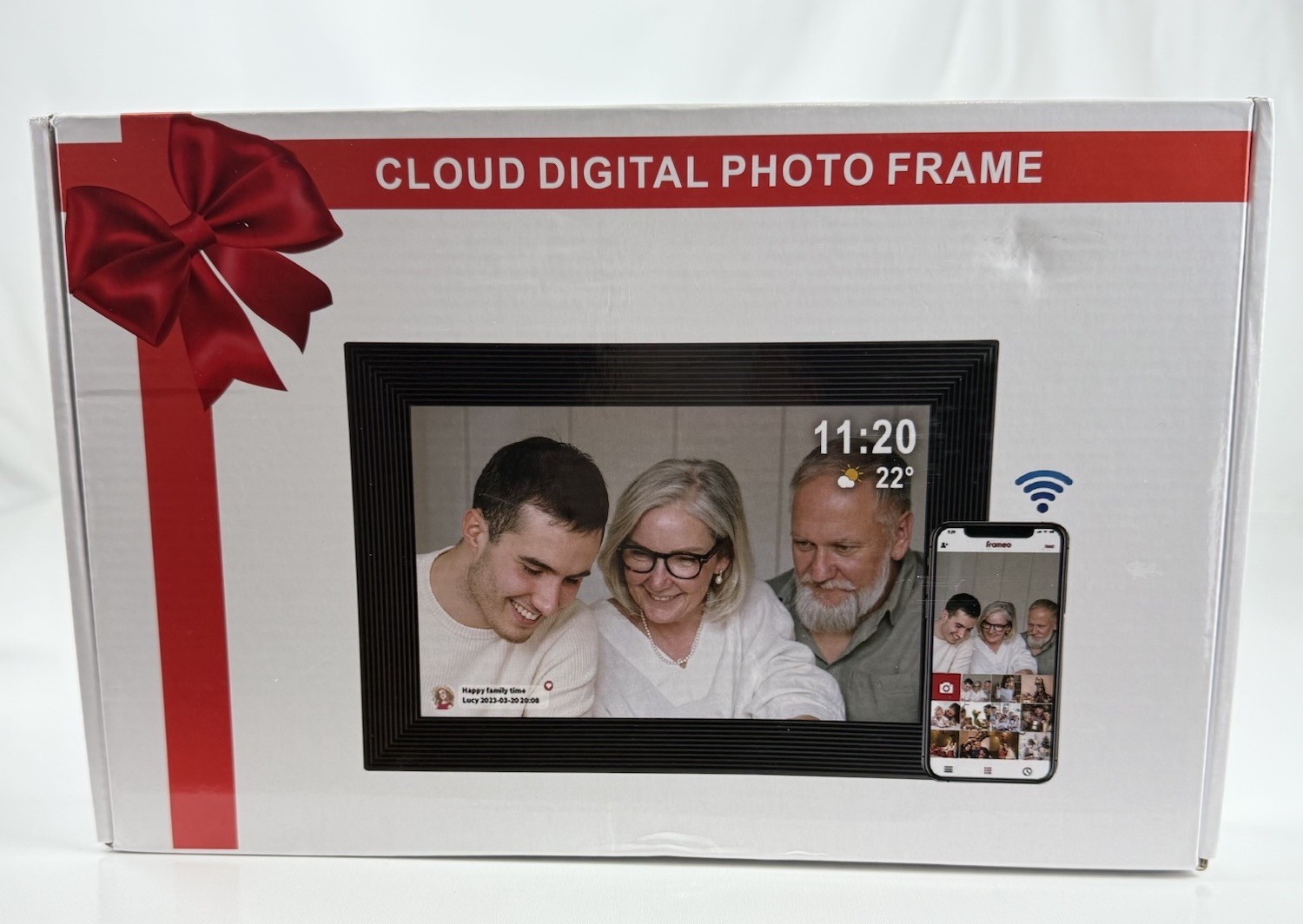 Cloud 10.1 In. Digital Photo Frame-Frameo Wi-Fi Picture Frame-32 GB-White