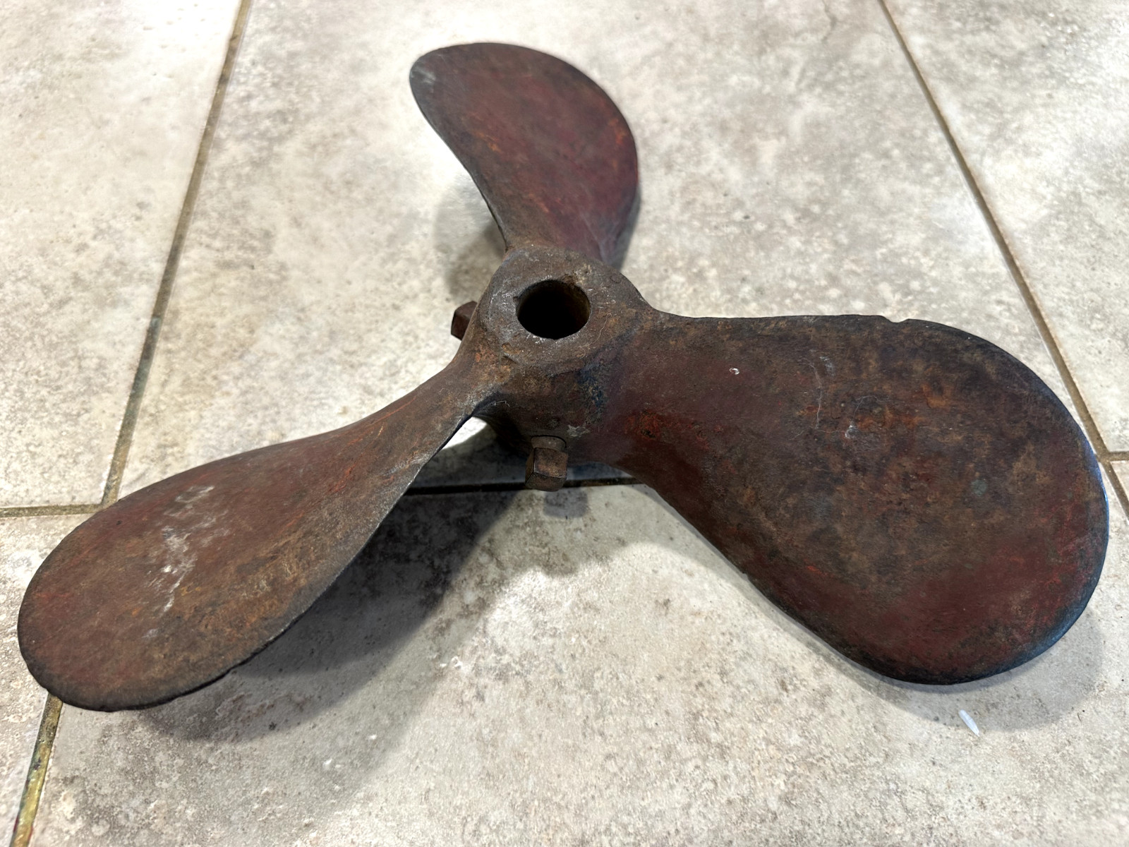 Early 1900s 3 Blade Iron Boat Propeller 12in Nautical Marine