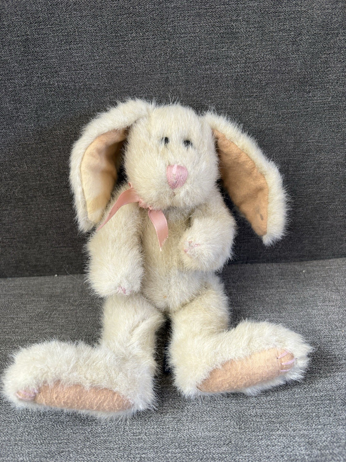 Vintage Boyd’s Bears Bunny Polly Bunnytoes 2001 11" Tan, Pink Stuffed Animal