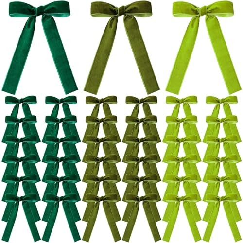 36 Pieces Easter Day Velvet Bow Easter Ribbon Wreath Bow Bulk Spring Crafts 