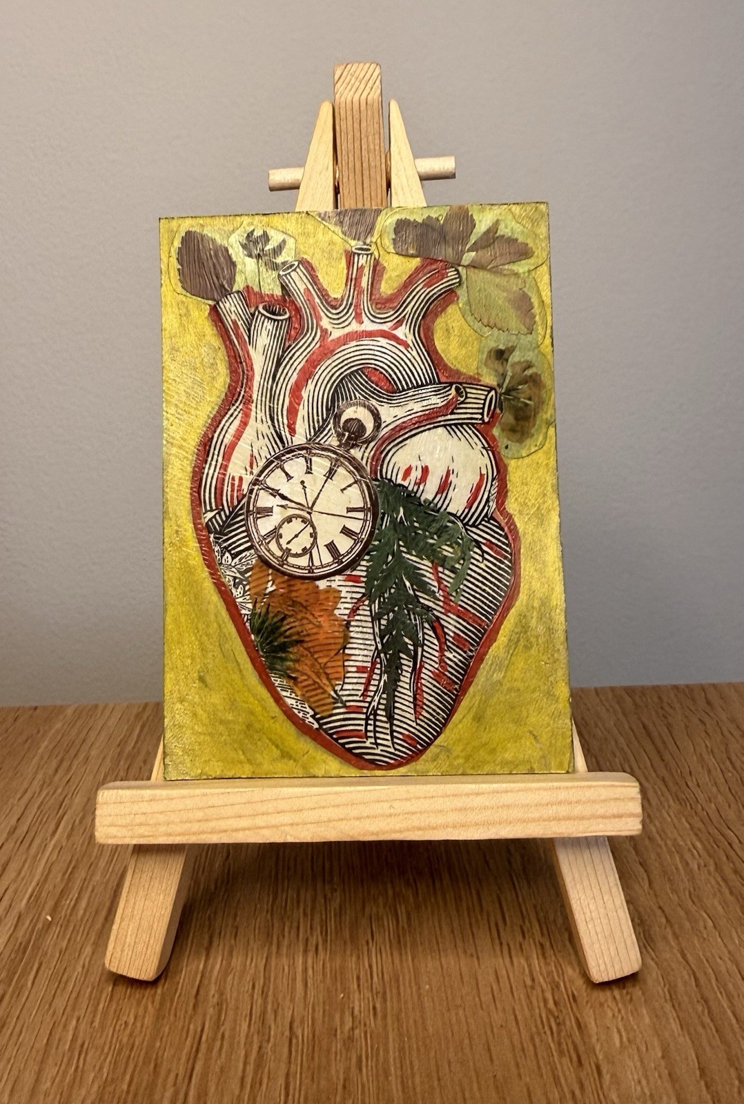 ACEO Original Artwork Mixed Media Collage by Lyndsay Aznaurov 2.5x3.5 Signed