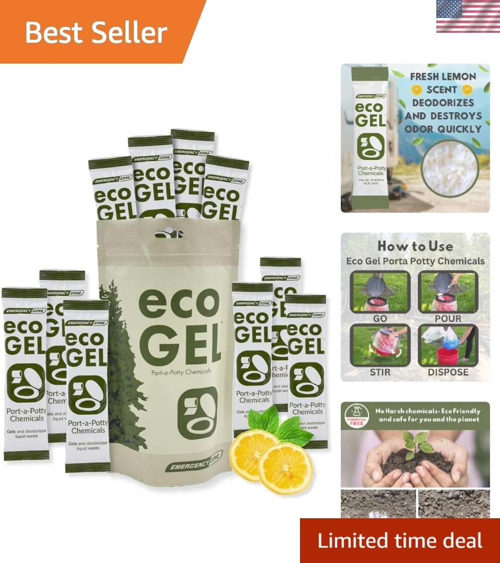 Convenient Gel Sticks for Liquid Waste + Lemon Scent - Perfect for Travel