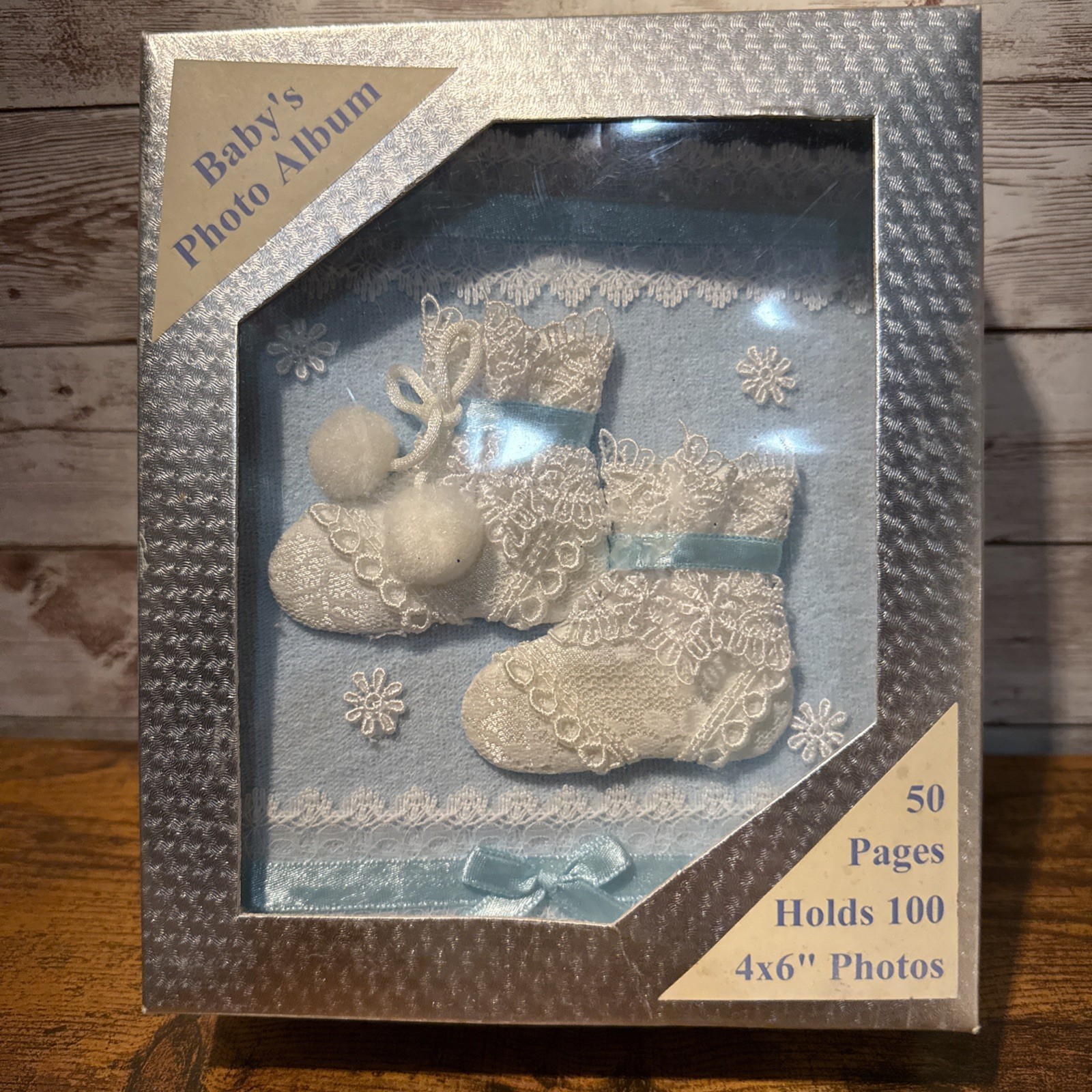 Boutique Baby Vintage Lace Keepsake Album Blue 