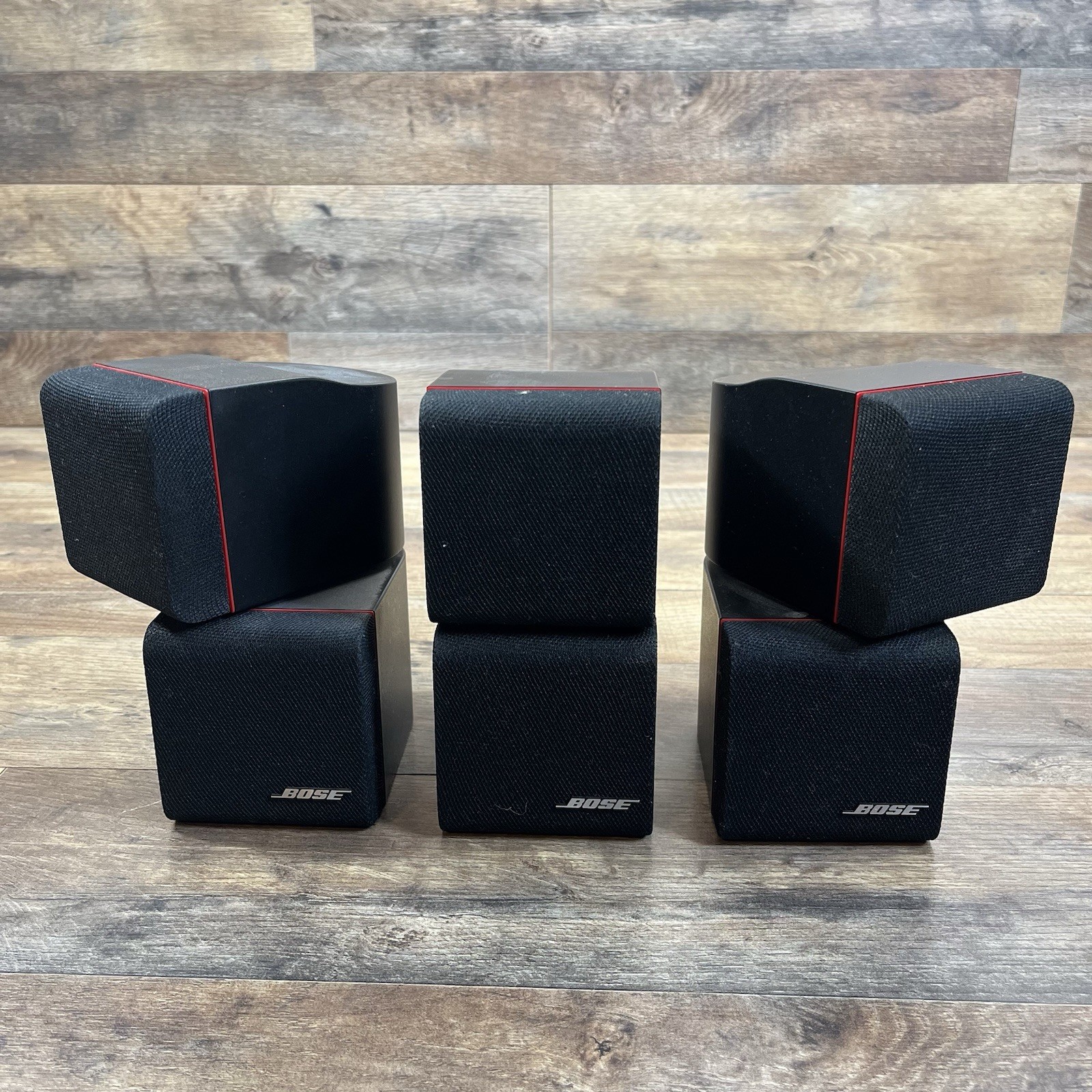 (3) Bose Acoustimass Redline Double Cube Speakers Black