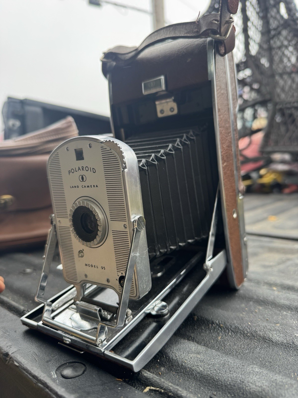 Authentic Polaroid Land Camera Model 95 (1948) Vintage Instant Camera with Case