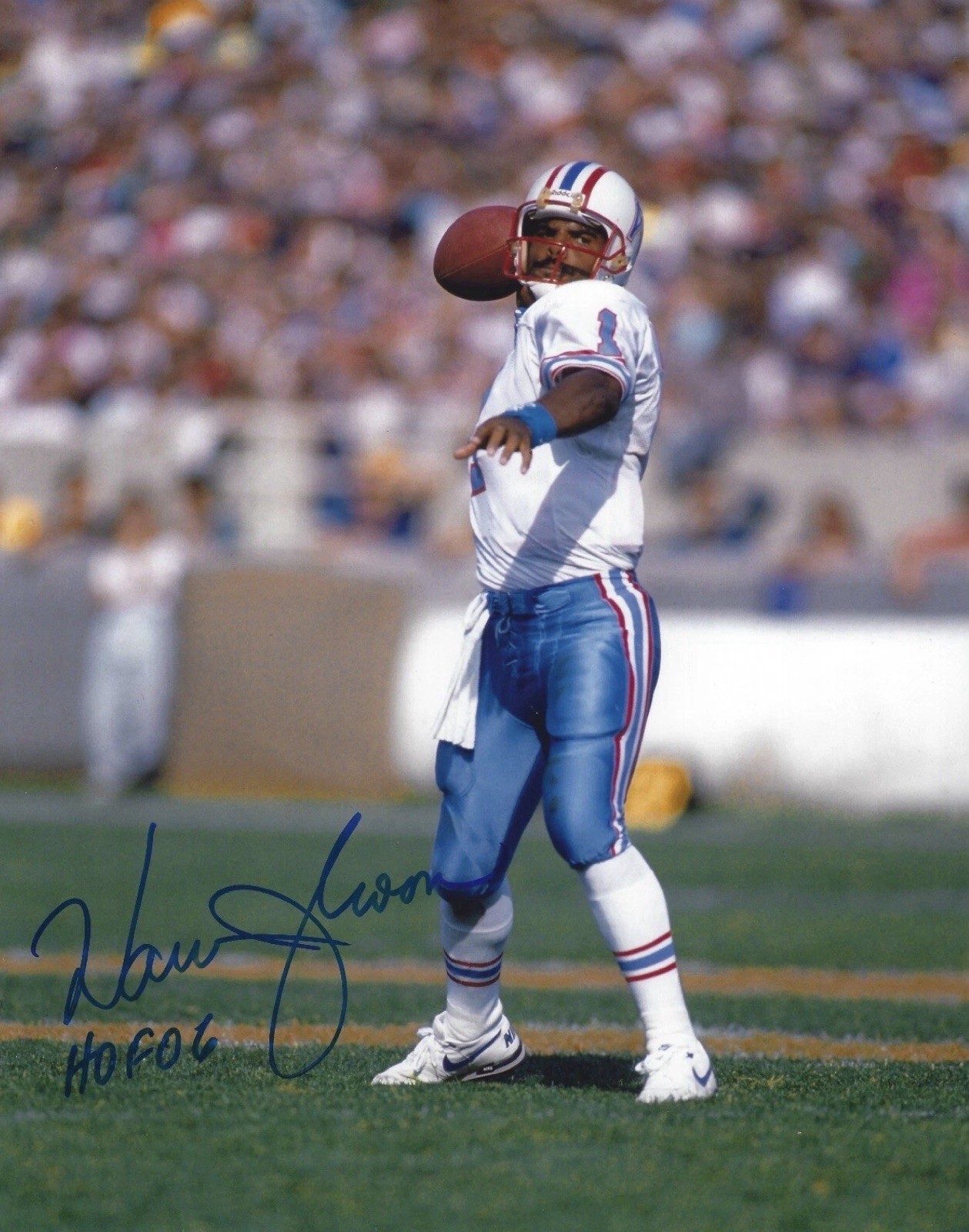 WARREN MOON Signed 8 x 10 Photo NFL Signed REPRINT Football HOUSTON OILERS