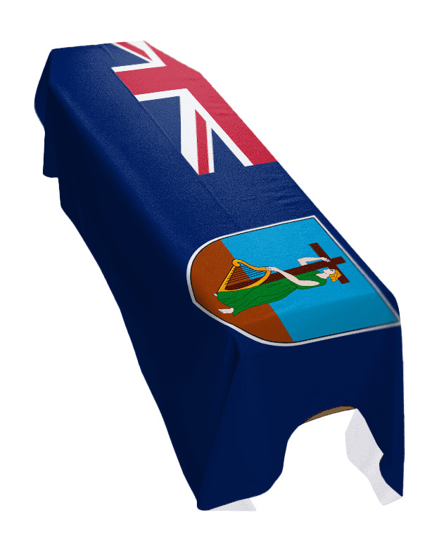 Montserrat Coffin Drape Flag - Premium Quality and Made To Order in the UK