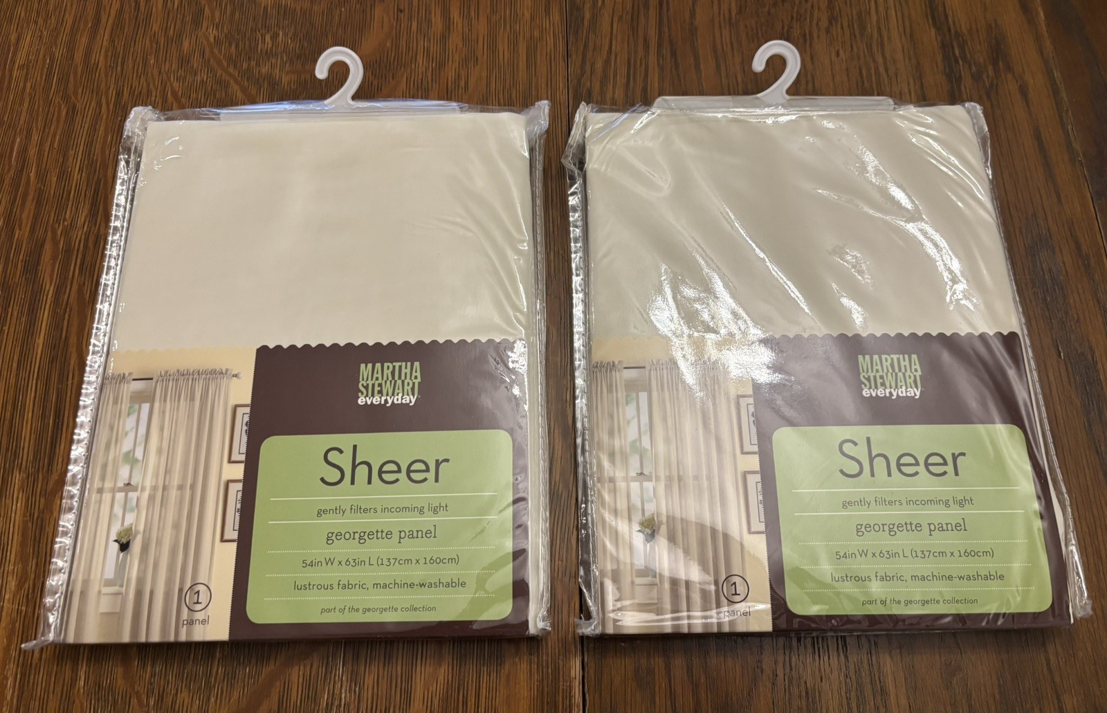 Martha Stewart Everyday Fine Sheer Georgette Panels New in Package 54x63” 