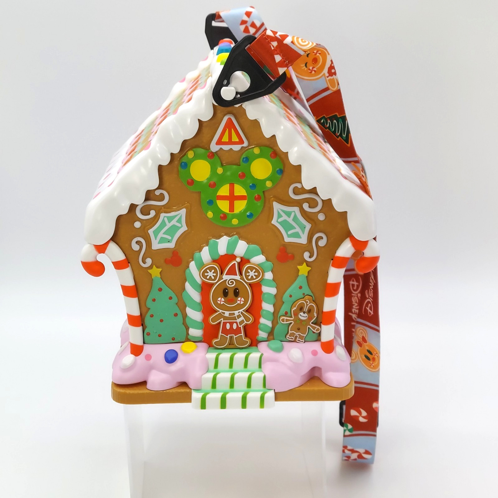 Disney 2024 Mickey's Christmas Party Gingerbread House Popcorn Bucket w Lanyard