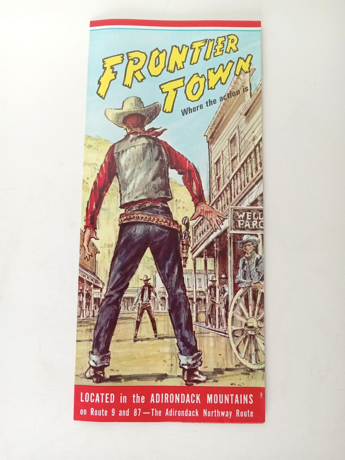 Vtg 1966 Frontier Town Adirondack Mountain Park NY Brochure Cowboys Calvary