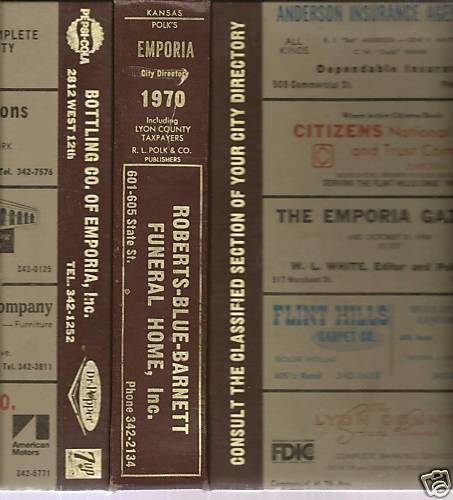 1970 Emporia Kansas-RL Polks City Directory-And Lynn County Taxpayers