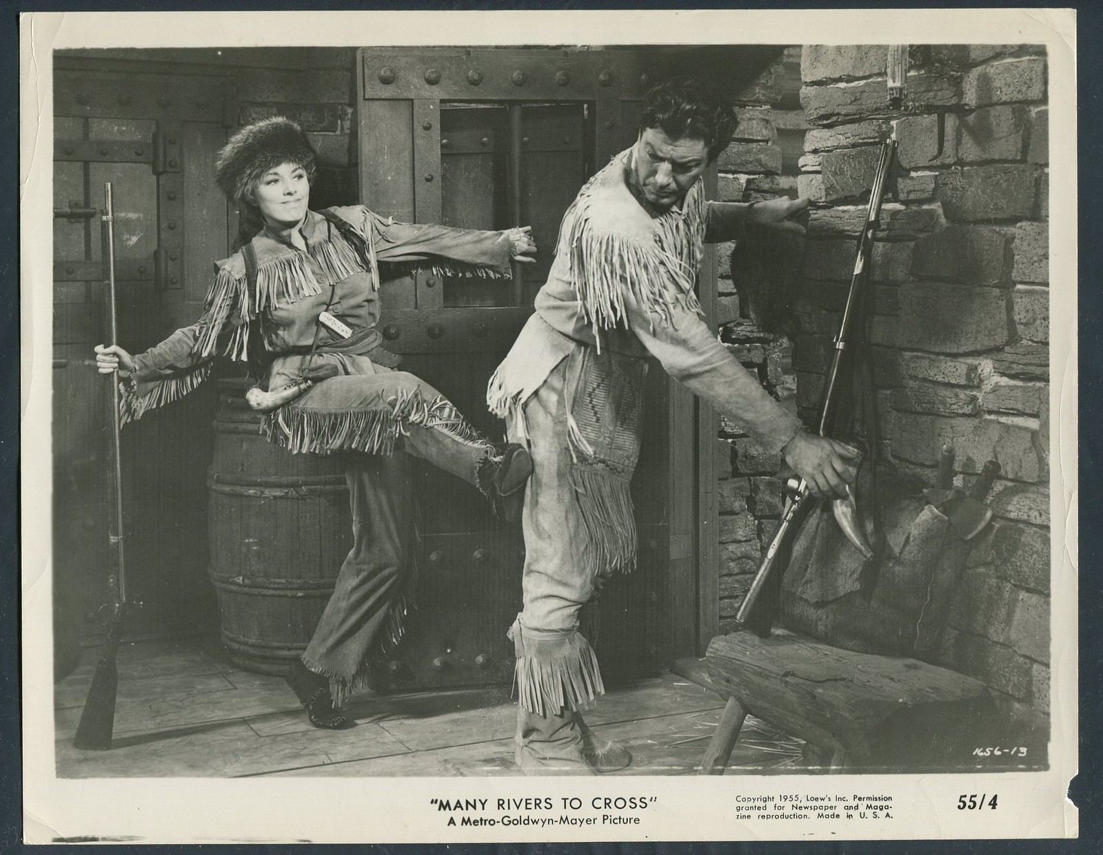 ELEANOR PARKER ROBERT TAYLOR in Many Rivers To Cross '55 KICK