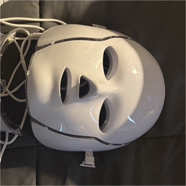 Colorful LED Light Therapy Mask for Face, Adjustable, Portable, With Controller