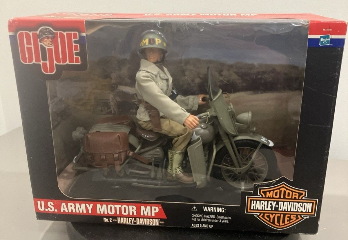 GI Joe US Army Motor MP Harley Davidson Motor Cycles 12" No 2 NIB 2000 Hasbro..