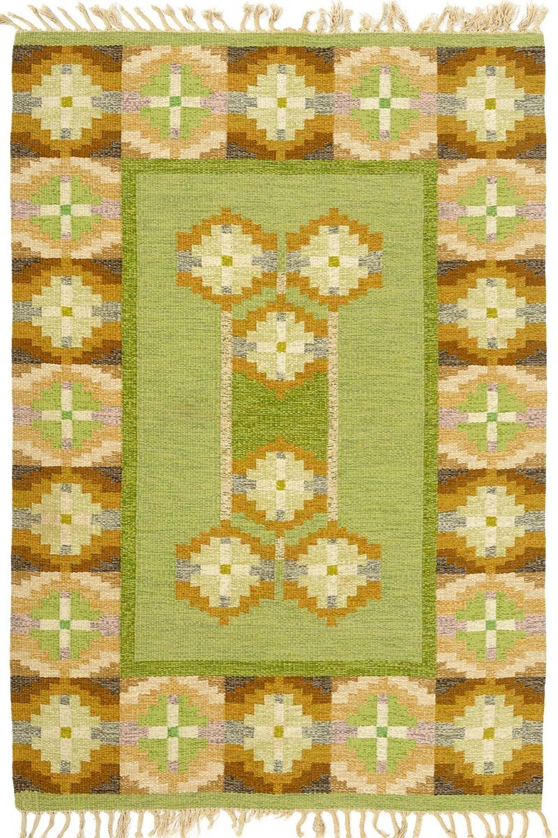 Antique Swedish Rug Blue Floral Vintage Kilim Boho Handmade 5x8 weave Area Rugs