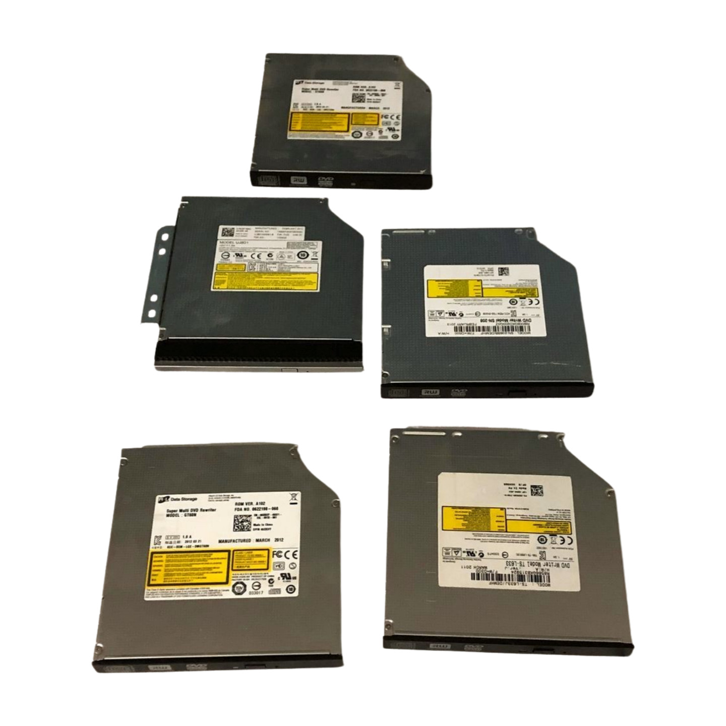 Lot Of 5 Genuine OEM Dell , HP SATA Slim DVD Writer  GT60N SN-208 TS-L633 UJ8D1