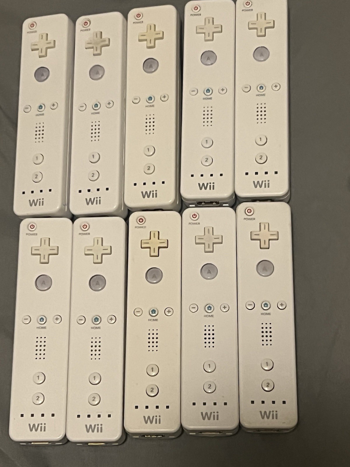 Nintendo Wii Remote Controllers Lot of 10 Wiimote Wireless White